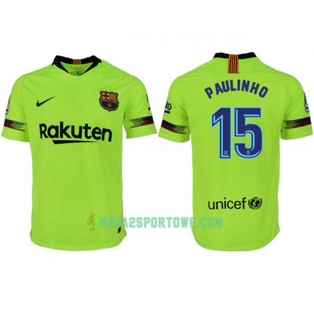 Koszulka FC Barcelona PAULINHO 15 Wyjazdowe Stroje Piłkarskie 2018/19 Krótki Rękaw